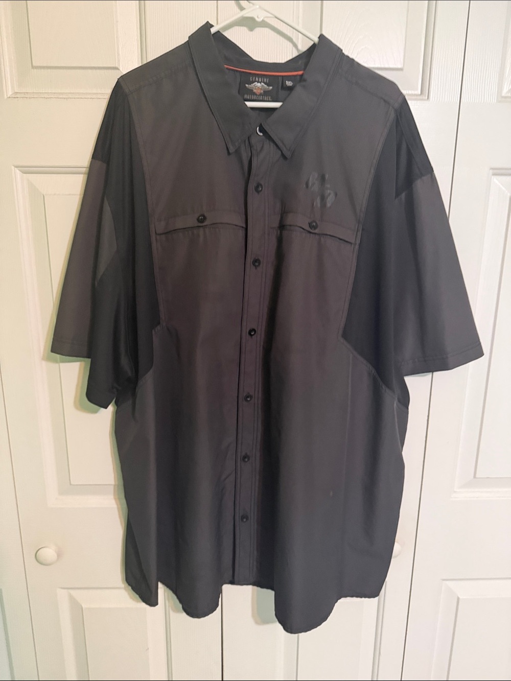Harley-Davidson Gray and Black Short Sleeve Work Shirt - Picture 3 of 4